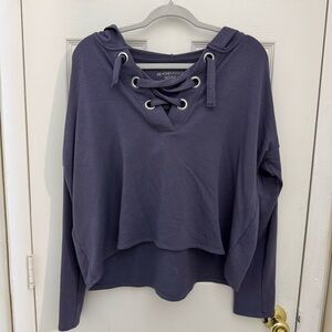 Beyond Yoga Purple Lace-Up Hoodie